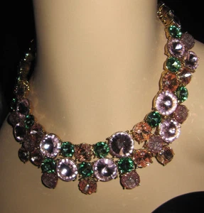 Betsey Johnson Marie Antoinette Mixed Faceted Stone Collar Necklace - Picture 1 of 5