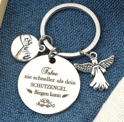 MARKENLOS Schlüsselanhänger Auto Schutzengel Führerschein Bestanden Geschenk Fahr Vorsicht