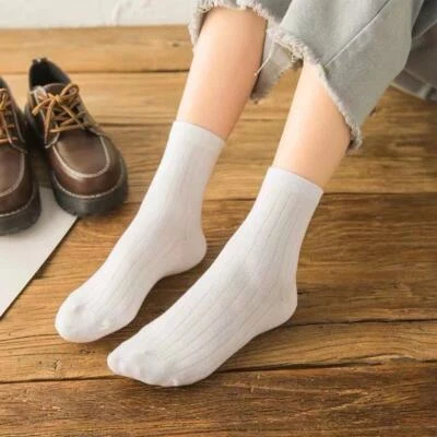 10 pares de calcetines de tubo medio cálidos gruesos de algodón de otoño para mujer Foto 1 de 4