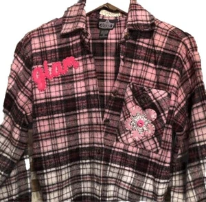 Women’s Apparel Up-cycled Distressed Flannel Shacket! FREE PLUNDER JEWELRY! - Picture 1 of 6