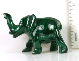 Malachite ELEPHANT (#26) 76.0 grams AAA Quality Carving - Picture 1 of 2