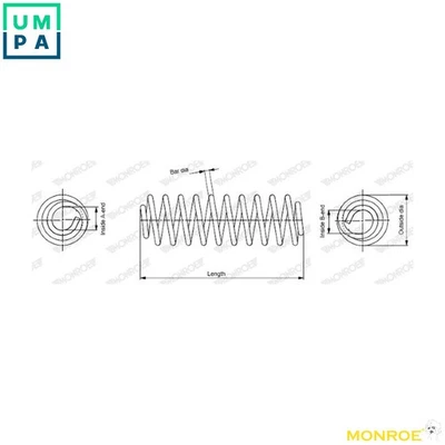 SUSPENSION SPRING SP3463 FOR MERCEDES-BENZ VIANO V-CLASS VITO/MIXTO/Van/Bus 2.1L - Image 1 of 4