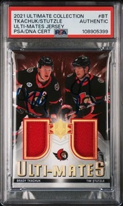Brady Tkachuk & Tim Stutzle Signed 2021 Ultimate Collection Jersey PSA/DNA POP 2 - Picture 1 of 3