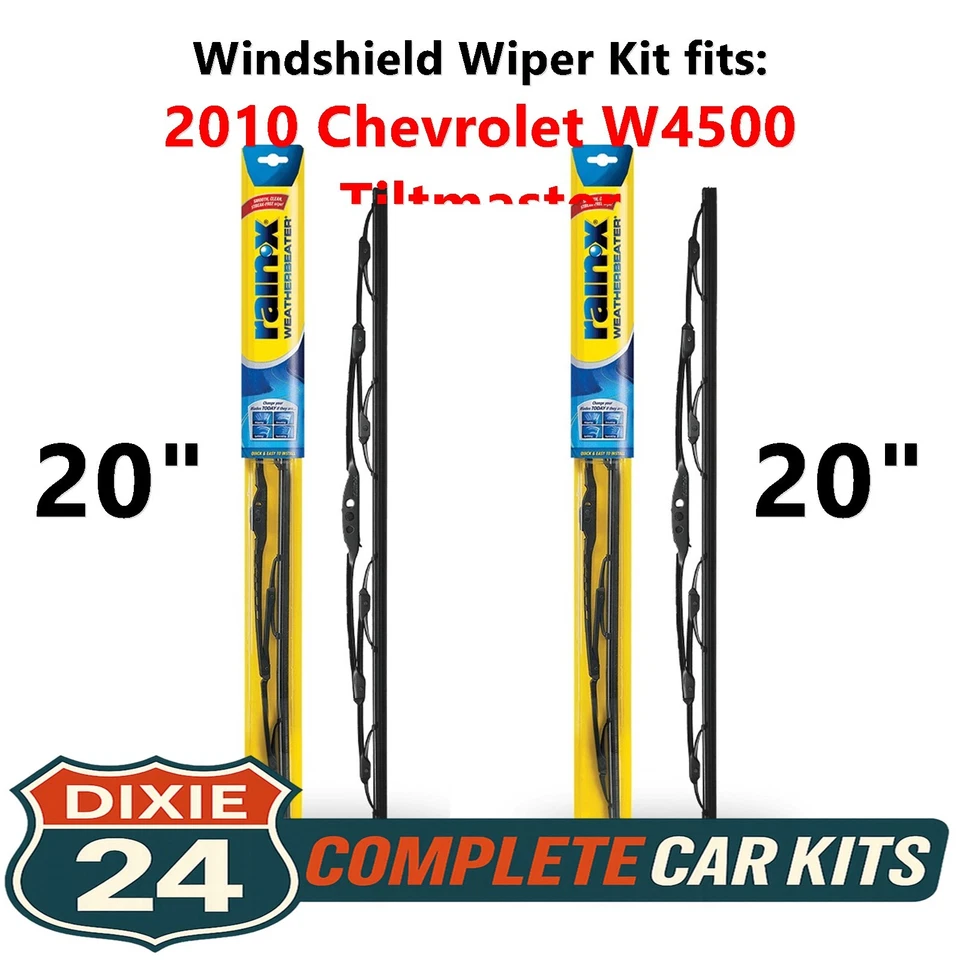 Rain-X Weatherbeater Wiper Kit fits: 2010 Chevrolet W4500 Tiltmaster (20" & 20") - Imagem 1 de 4