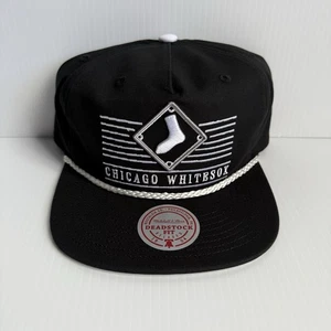 NWT Chicago White Sox Mitchell & Ness Black MLB Ascend Rope Snapback Hat Cap - Picture 1 of 7