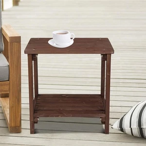 Light Brown Coffee Side Table Chair End Wood Stand Nightstand Sofa Night Shelf - Picture 1 of 12