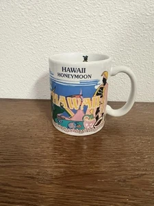 Vintage Hawaii Flitterwochen Tasse Made in USA Keramik Souvenir Tasse Inselkarte Retro - Bild 1 von 4