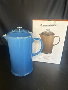 Le Creuset Stoneware 27 oz Ounce French Press Blue - Picture 1 of 10