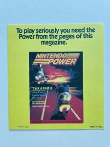 Nintendo Power NES PMG-VR-USA Promo Insert Track & Field 2 Mail Away Promoción - Imagen 1 de 5