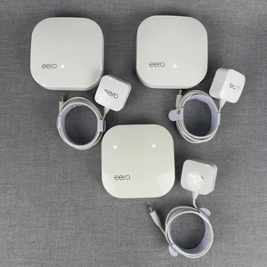 Eero Mesh WiFi Router System 3-Pack A010001 with Power Adapters Bundle White - Picture 1 of 8