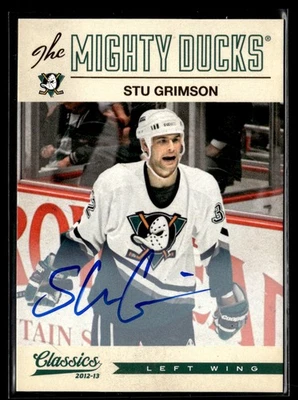 2012-13 Panini Classics Signatures Stu Grimson #51 Autographs AU Anaheim - Image 1 of 2