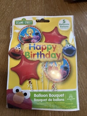 5 Piezas Calle Sésamo Elmo Galleta Monstruo Cumpleaños Globo Ramo Fiesta Suministro Foto 1 de 2