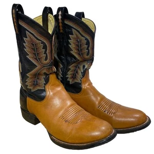 Ariat Cowboy Boots US 10.5 D Brown Black Leather Western Pull-On #38123 Pro ATS - Picture 1 of 18