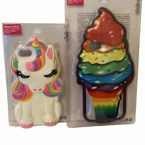 Unicorn & Ice Cream Cone iPhone Case 5/5S/SE. Soft. Set Of 2!! New - Picture 1 of 10