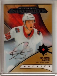 2018-19 Ultimate Collection Introductions Autographs Gold #UI25 Maxime Lajoie RC