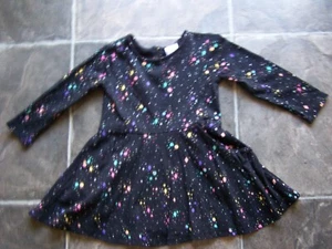 BNWNT Girl's Target Black Cotton Knit Skater Dress Size 1 - Picture 1 of 1