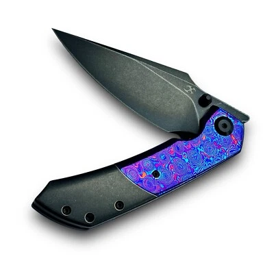 Kansept 刀折叠刀 Timascus/黑色石洗钛 S35VN 罕见 - 状况完好 — 第 1/4 张图片