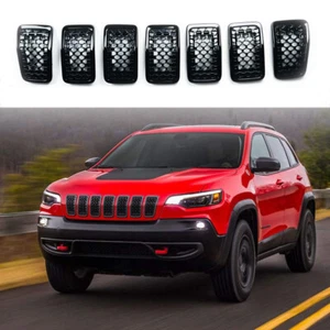 Black Front Mesh Grille Insert Accessories Fit for Jeep Cherokee 2023 2019-2022 - Bild 1 von 10
