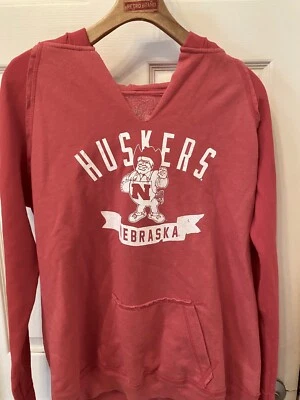 Original Retro Brand Nebraska Cornhuskers Women's Raglan Hoodie Small - Image 1 of 4