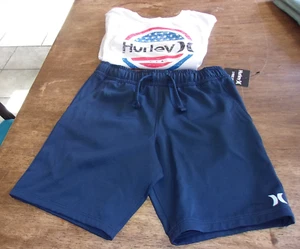 HURLEY Little Boy’s T-Shirt and Shorts Outfit, 2-piece set sz 7 NWT - Picture 1 of 7