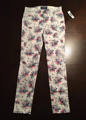 Pantalones/jeggings Rockstar para niñas pequeñas. Antiguo Azul Marino Talla 10 R. Floral NUEVO $25. Foto 1 de 4
