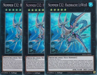 Yugioh ROTA-DE041 Nummer C32: Haidrache LeWeiß (Super Rare) - Playset (3x) - Bild 1 von 3