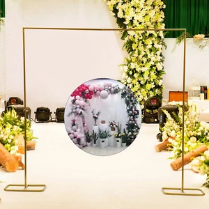 Metal Wedding Arch Frame Gold Iron Garden Party Stand Backdrop Flower Display - Picture 1 of 17