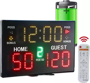Battery Powered Electronic Basketball Scoreboard Timer Clock with Buzzer, Portab - Picture 1 of 12