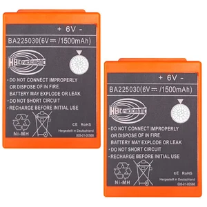 2 Pack 1500mAh BA225030 6V Ni-Mh Battery For HBC Crane Remote Pump Truck Battery - Picture 1 of 8