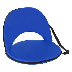 Folding Stadium Seat Cushion Reclining Bleacher Chair with Back Support Blue - Picture 1 of 7