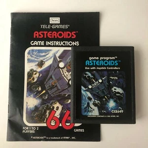 ASTEROIDS Atari 2600 CX2649 Original Game Cartridge and Manual Sears Telegrames - Picture 1 of 1