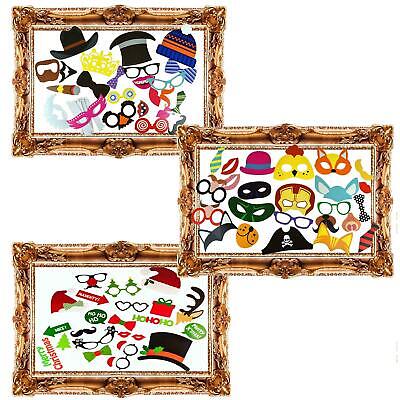 25 Piece Photo Booth Selfie Props With Picture Frame Kids Xmas Christmas Adult • 6.63€