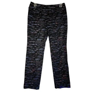 LG Lena Gabrielle woman's size 8 casual metallic splatter black stretch pants - Picture 1 of 7
