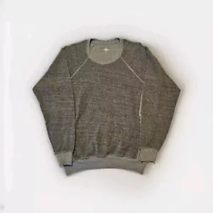 Alo Yoga Men Gray Long Sleeve Crew Neck Sweater Large Pockets Made In USA - Picture 1 of 5