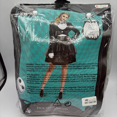 Nightmare Before Christmas JACK SKELLINGTON DRESS Costume Large 12-14 Womens - Image 1 of 2