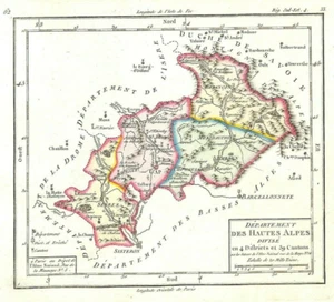 DÉPARTEMENT DES HAUTES-ALPES ( 05 ) CARTE GÉOGRAPHIQUE / MAP 1792 - Foto 1 di 1