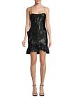 Likely Lilia Sequined Ruffle Cocktail Mini Dress Black $278 Size 2