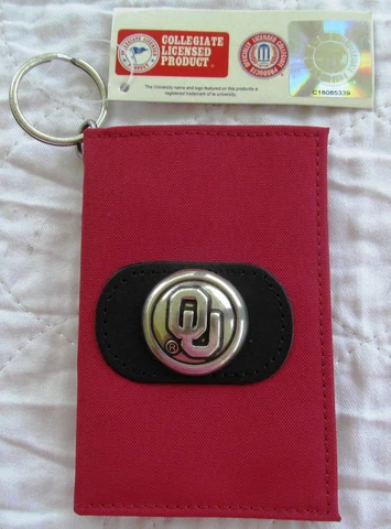 NEW - UNIVERSITY OF OKLAHOMA  (OU) WALLET WITH KEY RING - NEW Cover