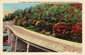 Pocztówka Most Męska wąska trasa 322 Reedsville Lewistown PA Pennsylvania