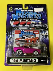 Muscle Machines Pink '66 Mustang Ford 02-42 Scooped Die Cast 1:64 Scale - Picture 1 of 6