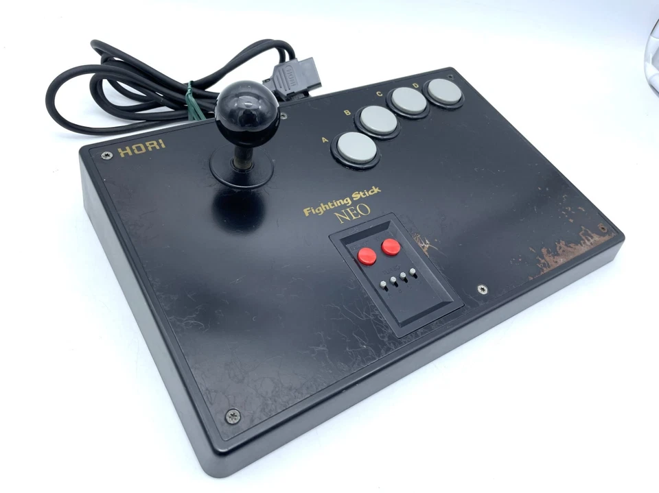 Neo Geo AES CD Continuous firing possible Controller HORI Fighting stick Tested  - Image 1 of 4