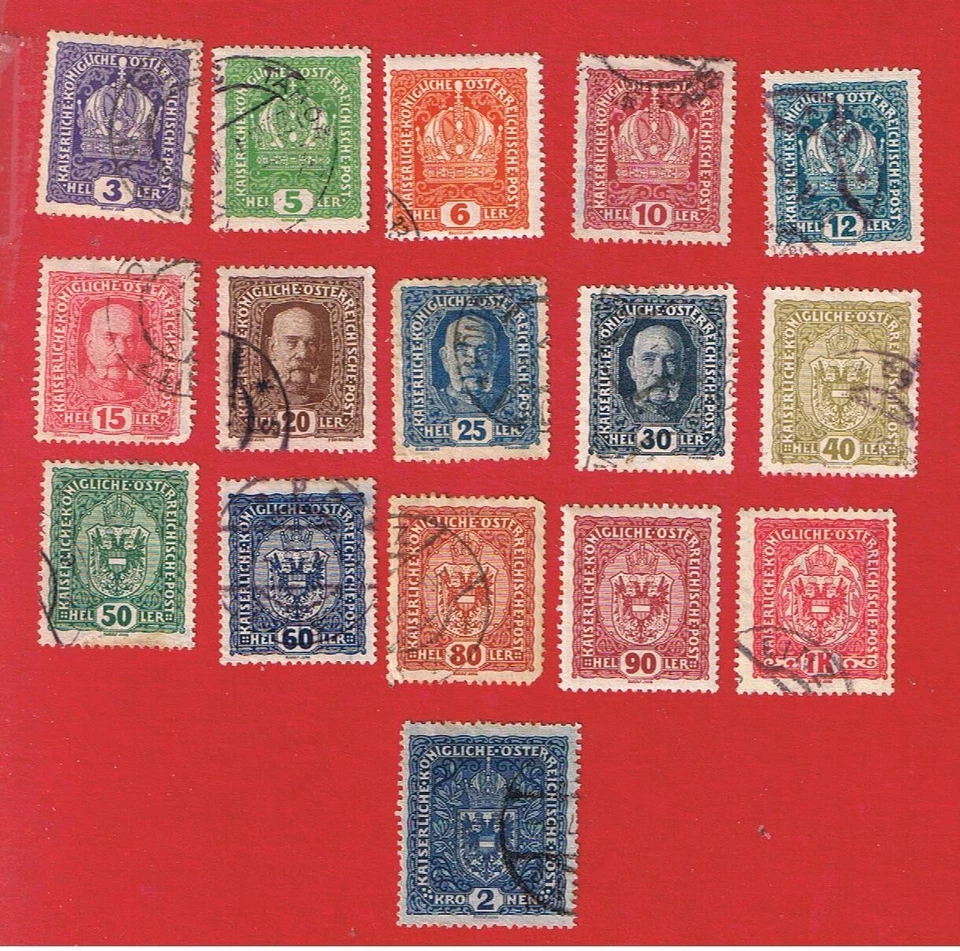 Austria #145-160  VF used   Crown & Josef   Free S/H - Image 1 of 1