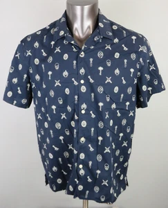 Camicia uomo marca Lucky manica corta bottoni davanti blu L cotone sabato elasticizzato - Foto 1 di 6