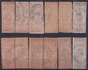 F-EX52679 SPAIN ANTILLES 1867-188? GIROS EXCHANGE CHECK ALL DIFFERENTS. - Picture 1 of 2