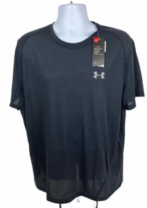 Under Armour Run Mens The Streaker Tee Black Microthread Stretch Tee Shirt Sz XL - Picture 1 of 7
