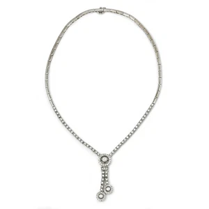 Collar colgante redondo dividido de diamantes oro blanco 18K 1,75ctw - Imagen 1 de 10