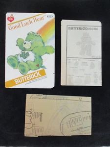 Vintage 1983 Butterick 6233 Care Bears ~ Good Luck Bear ~ Uncut - Picture 1 of 2