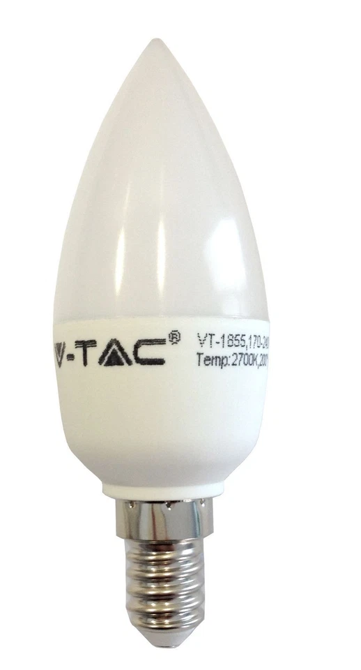 Birne Led- 4W 6W E14 Kerze v-tac LED Warmes Licht, Neutral Oder Kalt - Bild 1 von 1