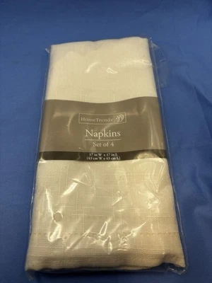 Home Trends Ivory Cloth Napkins ~ Set Of 4 ~ 17” W x 17” L - Image 1 of 4