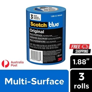 Scotch Blue Painter's Tape 3 Rolls 48MM x 54.8 Meters for DIY & Painting Painter - Picture 1 of 11